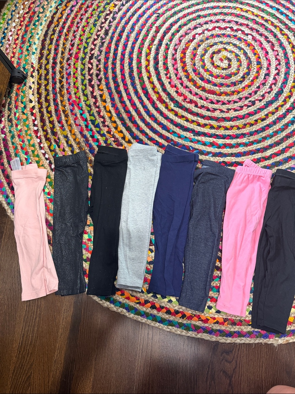 Kids Stretch Leggings Pack - Gray, Pink, Navy, Black & Sparkles -2T Legging